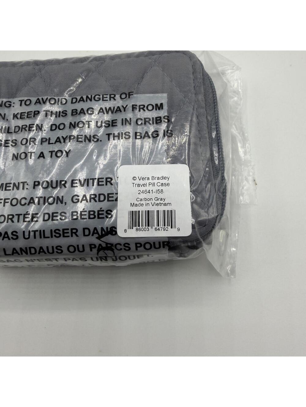 Vera Bradley - Travel Pill Case - Microfiber - Carbon Gray - Picture 3 of 3
